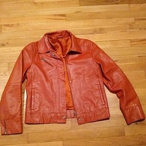 Tan/caramel leather jacket, size small